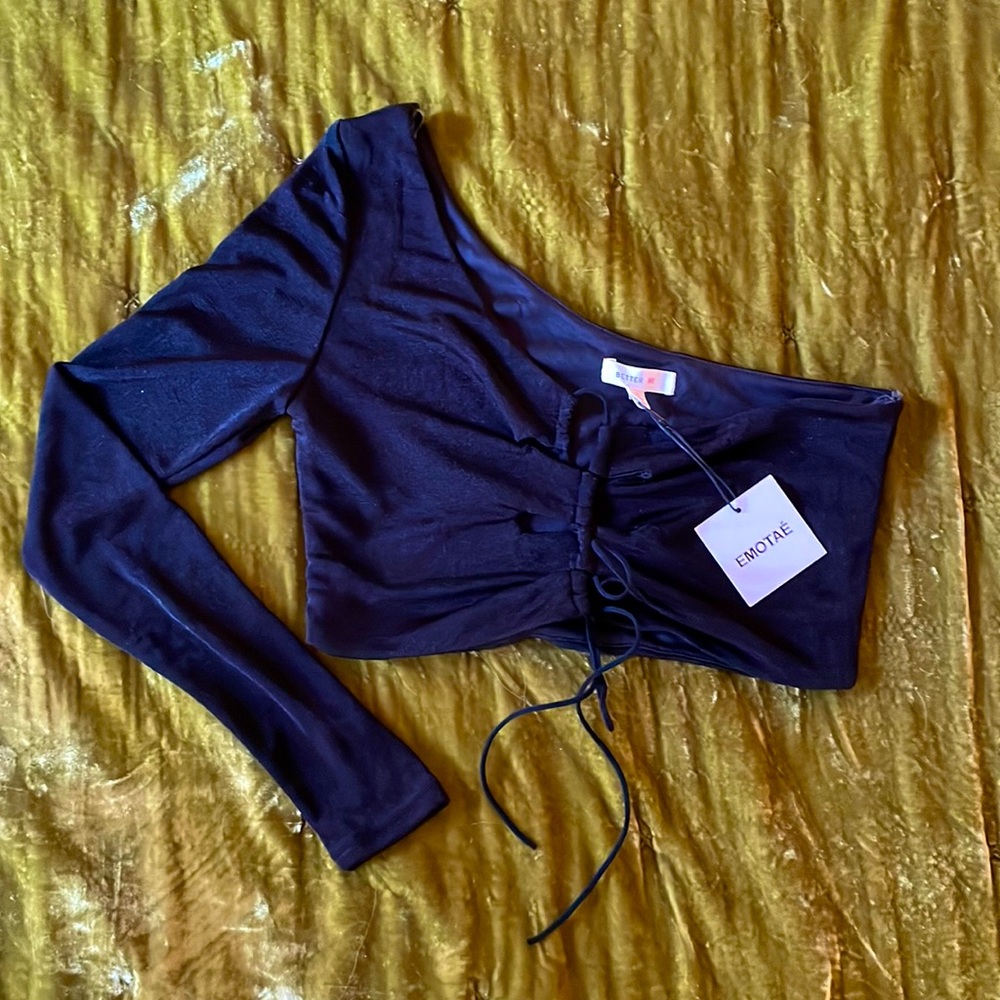 BETTER BE One Shoulder Lace Up Crop Top!